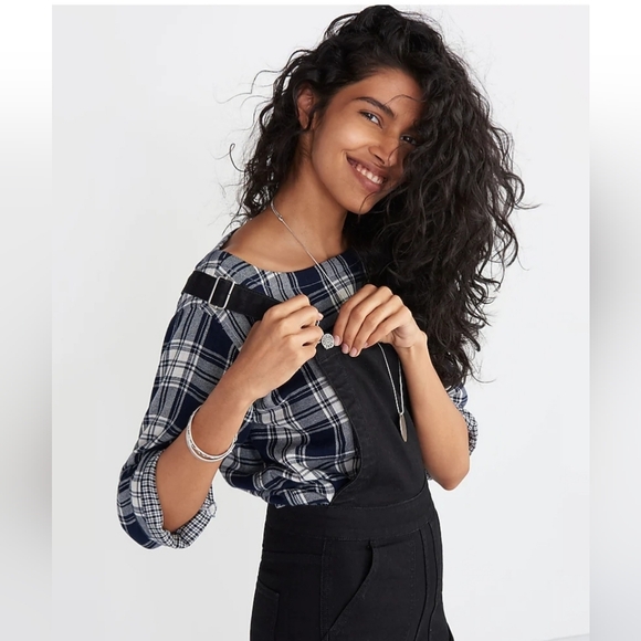 Madewell Cali Demi-Boot Overalls in Black Frost Size Small - Picture 3 of 16